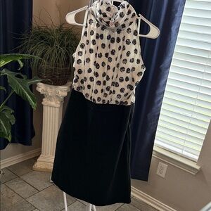 New York & Company Black and White Midi Dress
